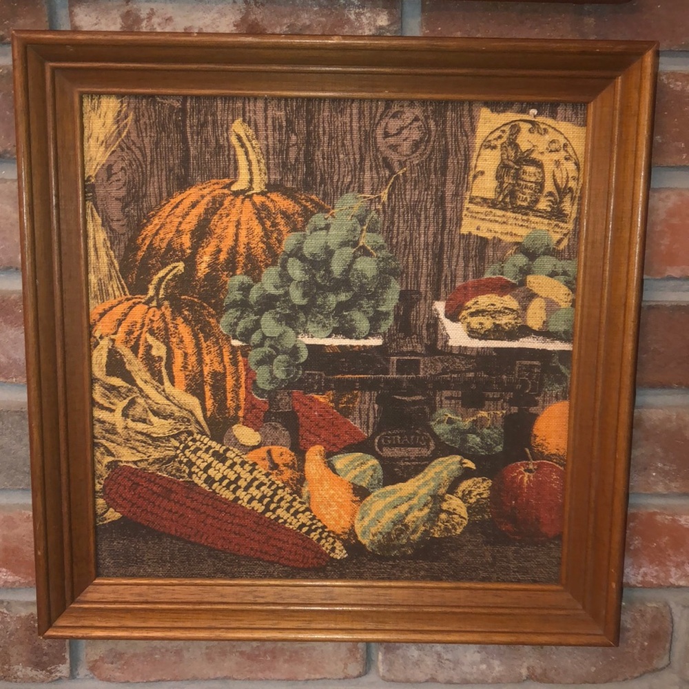 Vintage Kay Dee 100% Linen Hand Prints Picture Hope Valley Rhode Island